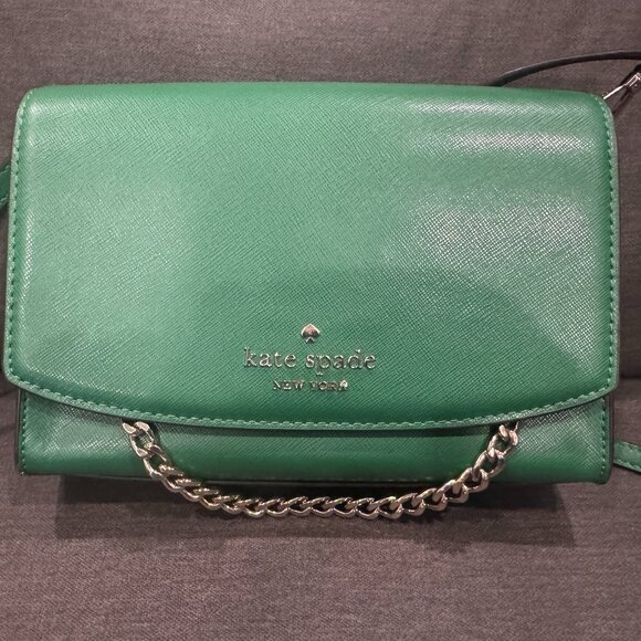 Kate Spade Carson Crossbody Saffiano Leather Green - Picture 2 of 9